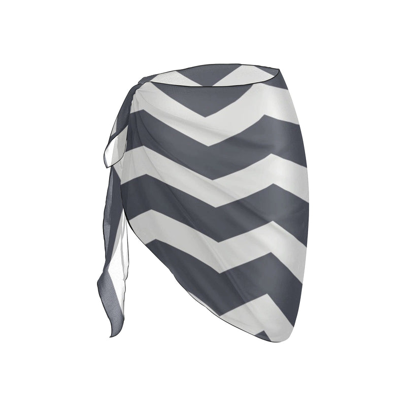 waves gray print 5 Beach Sarong Wrap - Objet D'Art
