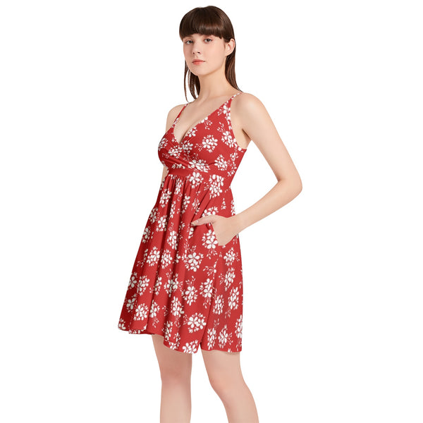Spaghetti Strap Sleeveless Falred Hem Short Dress - Objet D'Art