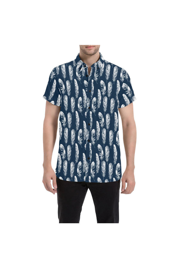 Feathers Men's All Over Print Short Sleeve Shirt (Model T53) - Objet D'Art