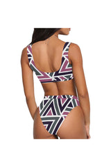 TRIANGLE S07 CHEST BND Sport Top & High-Waisted Bikini Swimsuit (Model S07) - Objet D'Art