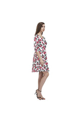 rose D20 SLEEVES Tethys Half-Sleeve Skater Dress(Model D20) - Objet D'Art