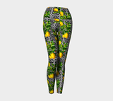 Greek Key Citrus Yoga Leggings - Objet D'Art