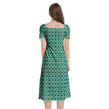 Puff Sleeve Split Thigh Midi Dress - Objet D'Art