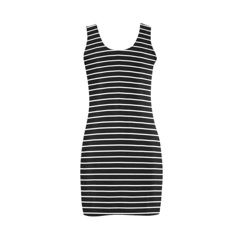 bw striped print 2a Medea Vest Dress (Model D06) - Objet D'Art