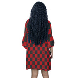chess queen dress print 2 Half Sleeves V-Neck Mini Dress (Model D63) - Objet D'Art
