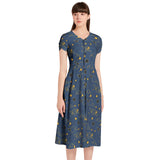 Puff Sleeve Button Through Dress - Objet D'Art