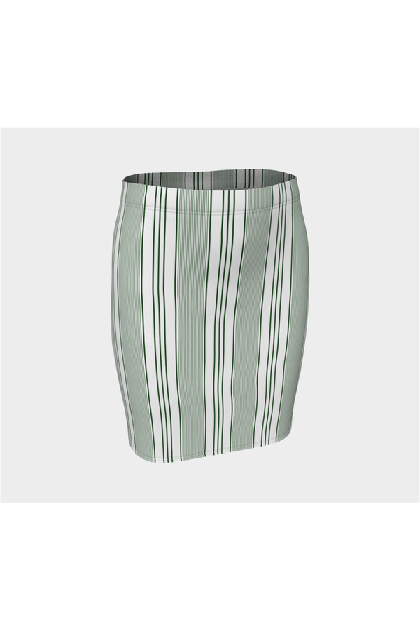 Spearmint Striped Fitted Skirt - Objet D'Art