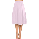 Pink Mnemosyne Women's Crepe Skirt (Model D16) - Objet D'Art