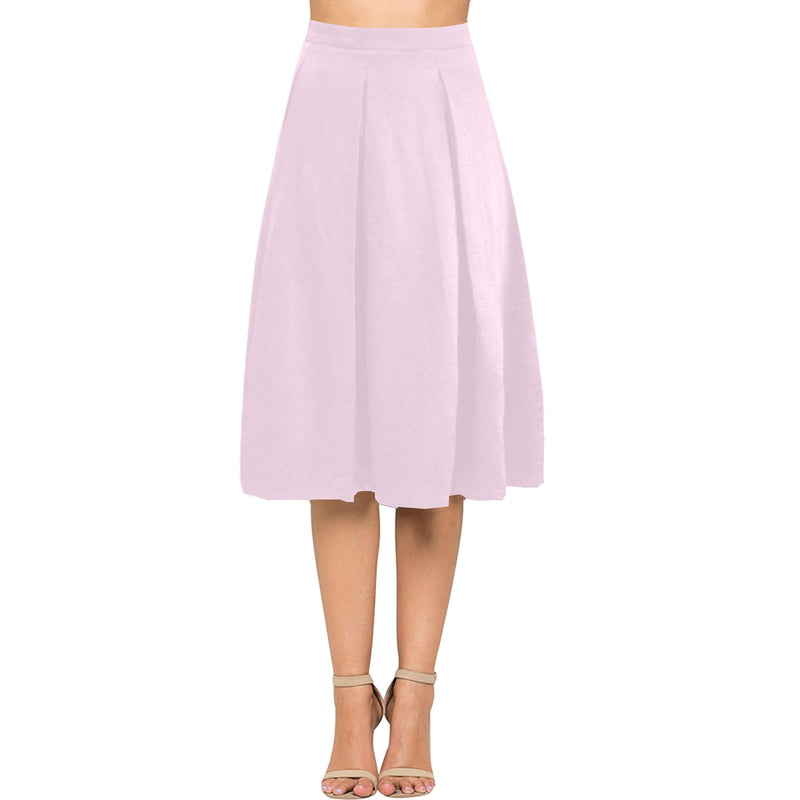 Pink Mnemosyne Women's Crepe Skirt (Model D16) - Objet D'Art