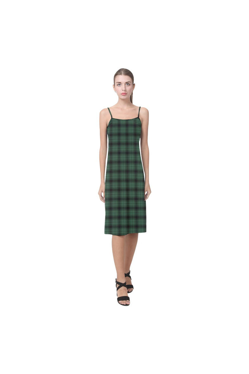 Dark Green Tartan Alcestis Slip Dress (Model D05) - Objet D'Art