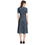 Puff Sleeve Button Through Dress - Objet D'Art