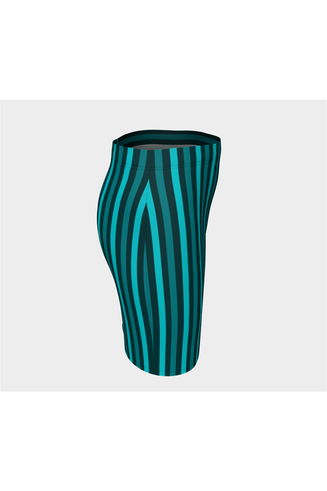 Mint Bi-directional Striped Fitted Skirt - Objet D'Art