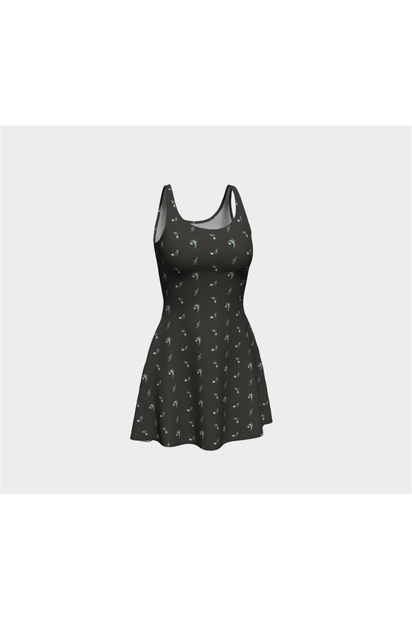 Musical Polka Dots Flare Dress - Objet D'Art