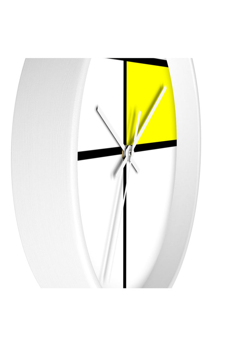 Piet Mondrian style design: YELLOW Wall clock - Objet D'Art