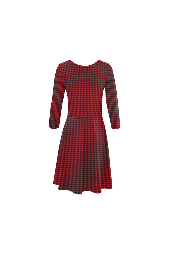 Red & Black Checkered 3/4 Sleeve Swing/Sundress - Objet D'Art