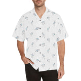 crane 4 wavy grid hokusai print Hawaiian Shirt (Model T58) - Objet D'Art