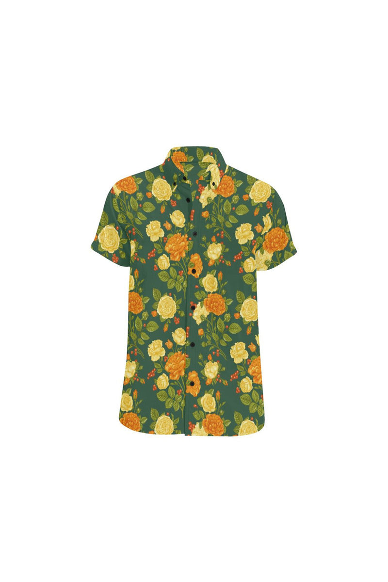 Floral Fellow Men's All Over Print Short Sleeve Shirt (Model T53) - Objet D'Art