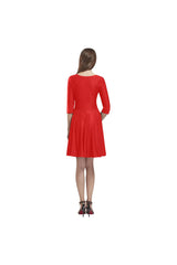 Cranberry Tethys Half-Sleeve Skater Dress(Model D20) - Objet D'Art