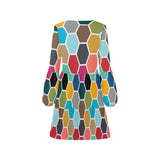 color hex print 2 V-Neck Loose Fit Dress (Model D62) - Objet D'Art