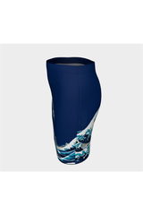 Great Wave Off Kanagawa Fitted Skirt - Objet D'Art
