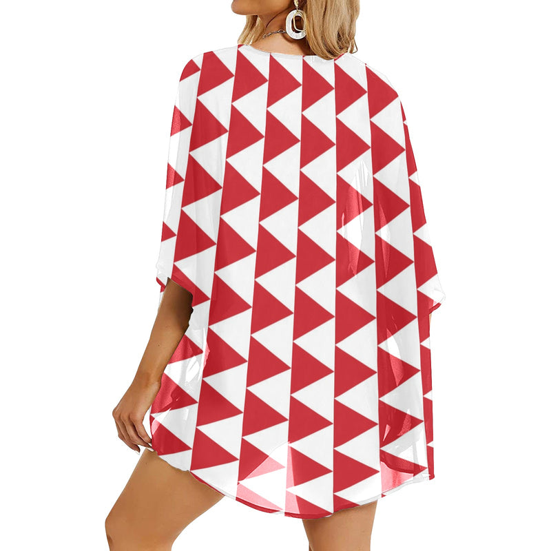 go go print Women's Kimono Chiffon Cover Up (Model H51) - Objet D'Art