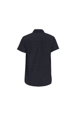 Camisa de manga corta con estampado integral Overlapping Matrix para hombre - Objet D'Art Online Retail Store
