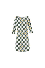 Daisy Print Rhea Loose Round Neck Dress - Objet D'Art