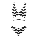 bw herringbone earrings Cross String Bikini Set (Model S29) - Objet D'Art