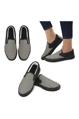 Circle in Squares Men's Slip-on Canvas Shoes (Model 019) - Objet D'Art