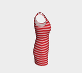 Red Striped Bodycon Dress - Objet D'Art