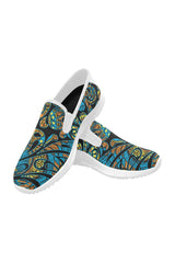 afro scroll Orion Slip-on Women's Canvas Sneakers (Model 042) - Objet D'Art