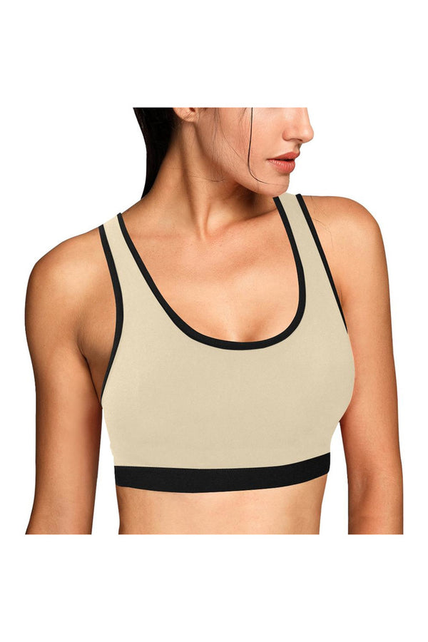 Vanila Custard Women's All Over Print Sports Bra (Model T52) - Objet D'Art