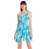 Spaghetti Strap Sleeveless Falred Hem Short Dress - Objet D'Art