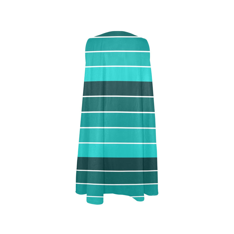 ted teal print 2 Sleeveless A-Line Pocket Dress (Model D57) - Objet D'Art