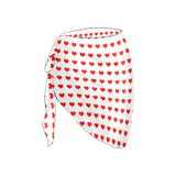 red hot hearts print Beach Sarong Wrap - Objet D'Art