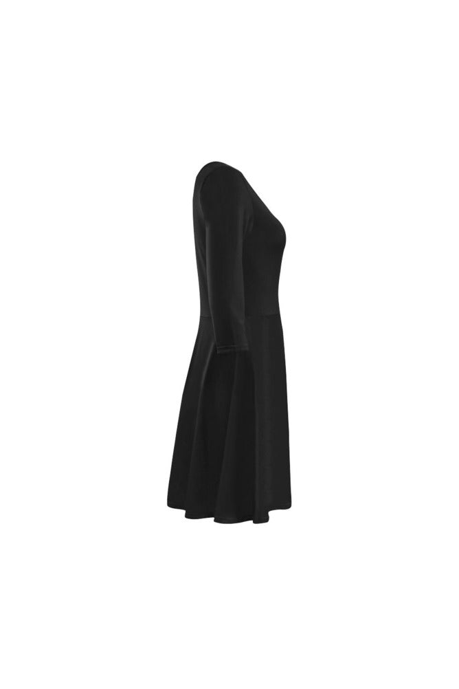 Black 3/4 Sleeve Swing/Sundress - Objet D'Art