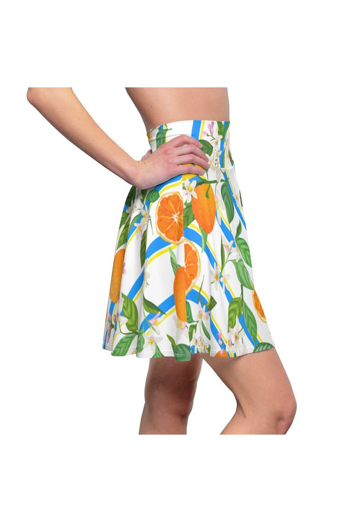 Orange Blossoms Women's Skater Skirt - Objet D'Art