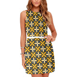 petals print 3 Eos Women's Sleeveless Dress (Model D01) - Objet D'Art