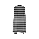 striped bw print a2 Sleeveless A-Line Pocket Dress (Model D57) - Objet D'Art