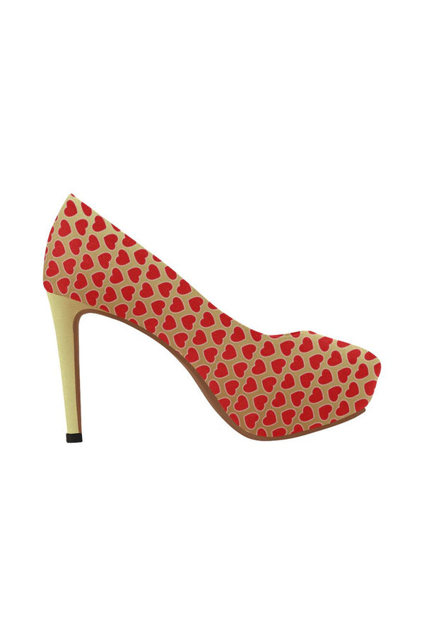 gold moo heel Women's High Heels (Model 044) - Objet D'Art