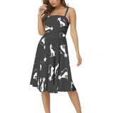 Nine Lives Sleeveless Square Neck Flare Hem Midi Dress - Objet D'Art
