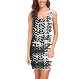 twotone bw print Medea Vest Dress (Model D06) - Objet D'Art