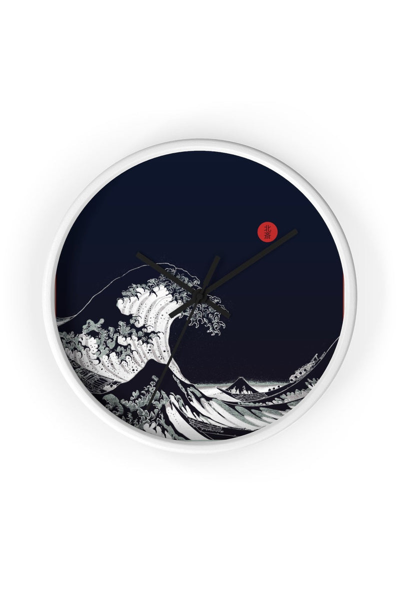 Big Blue Wave Little Red Moon Wall clock - Objet D'Art