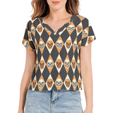 Batwing Sleeve V-Neck Top - Objet D'Art