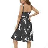 Nine Lives Sleeveless Square Neck Flare Hem Midi Dress - Objet D'Art