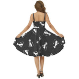 Nine Lives Sleeveless Square Neck Flare Hem Midi Dress - Objet D'Art