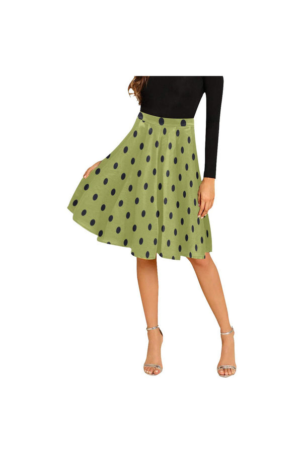 pep green blk pkd blt Melete Pleated Midi Skirt (Model D15) - Objet D'Art