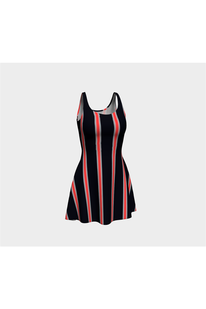 Flaming Stripes Flare Dress - Objet D'Art Online Retail Store