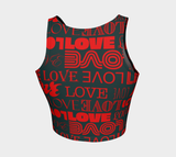 Holiday Love Print Athletic Crop Top - Objet D'Art