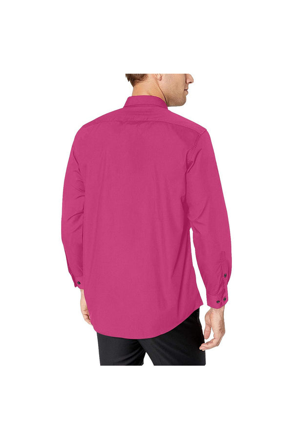 Peacock Pink Men's All Over Print Casual Dress Shirt (Model T61) - Objet D'Art